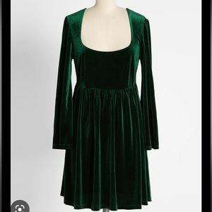 ModCloth Not Your Babydoll Anymore Velvet Mini Dress